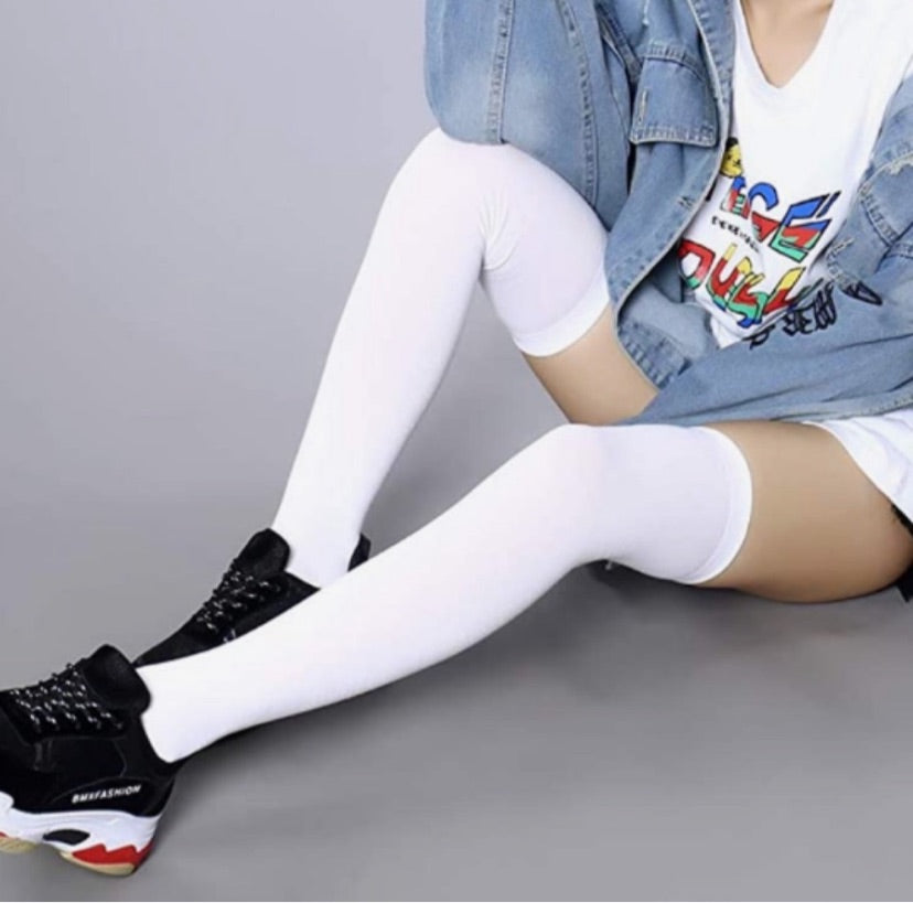 White Over the Knee Thigh High Socks