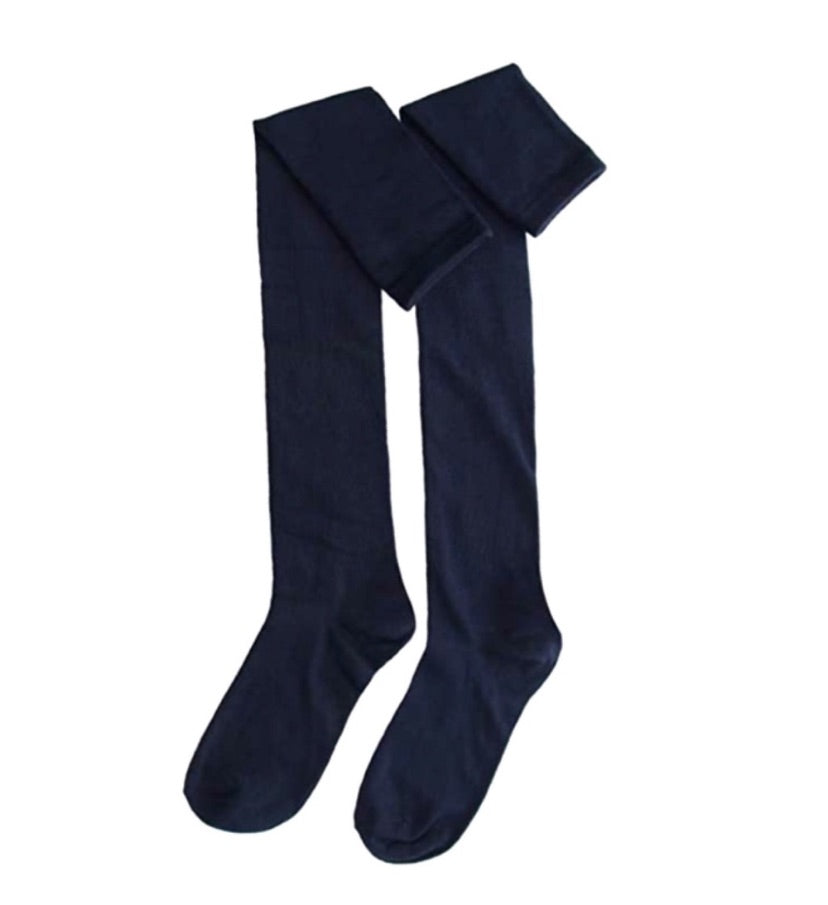 Navy Blue Over the Knee Thigh High Socks