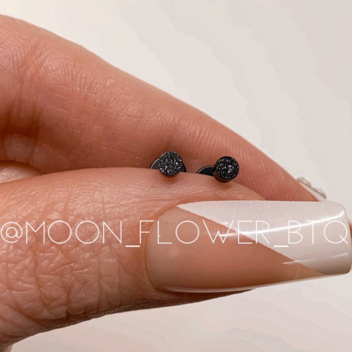 Tiny Black Textured Dot Earrings