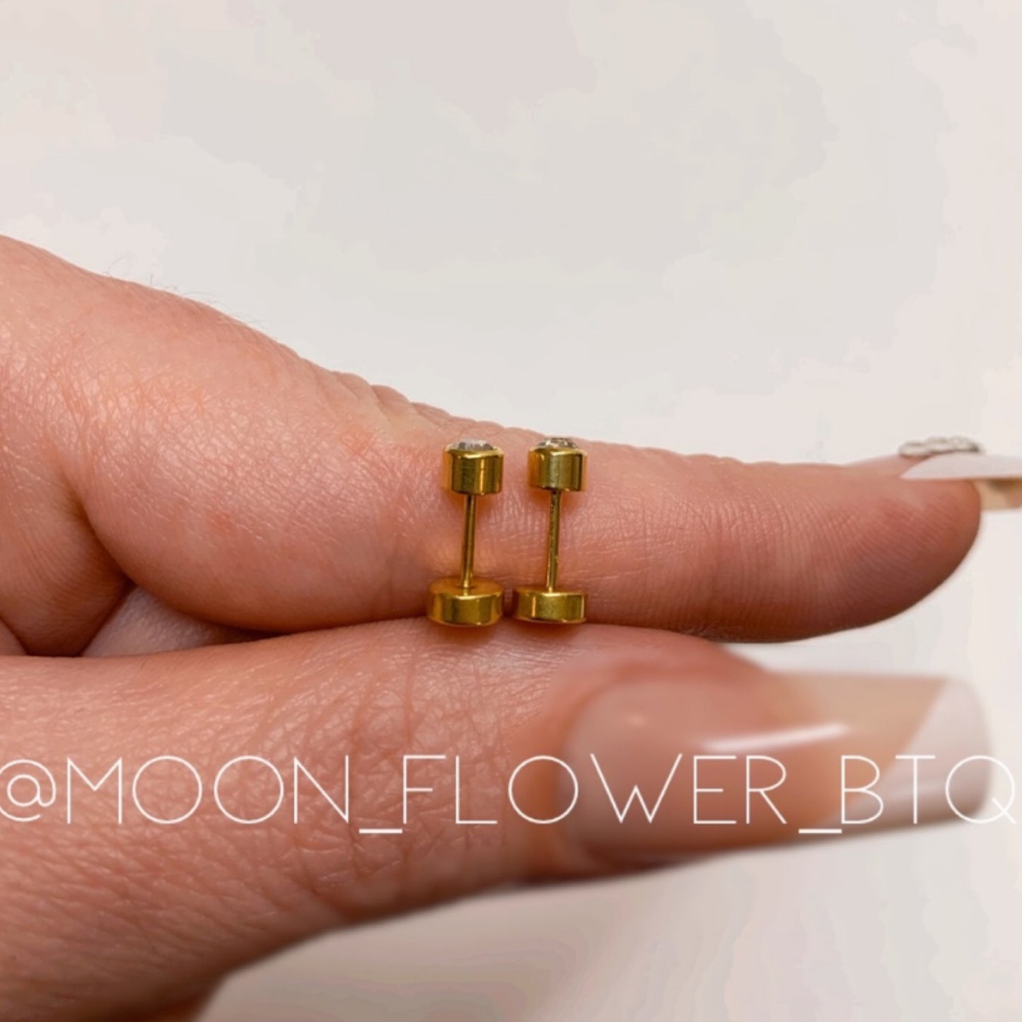 Tiny Gold CZ Earrings