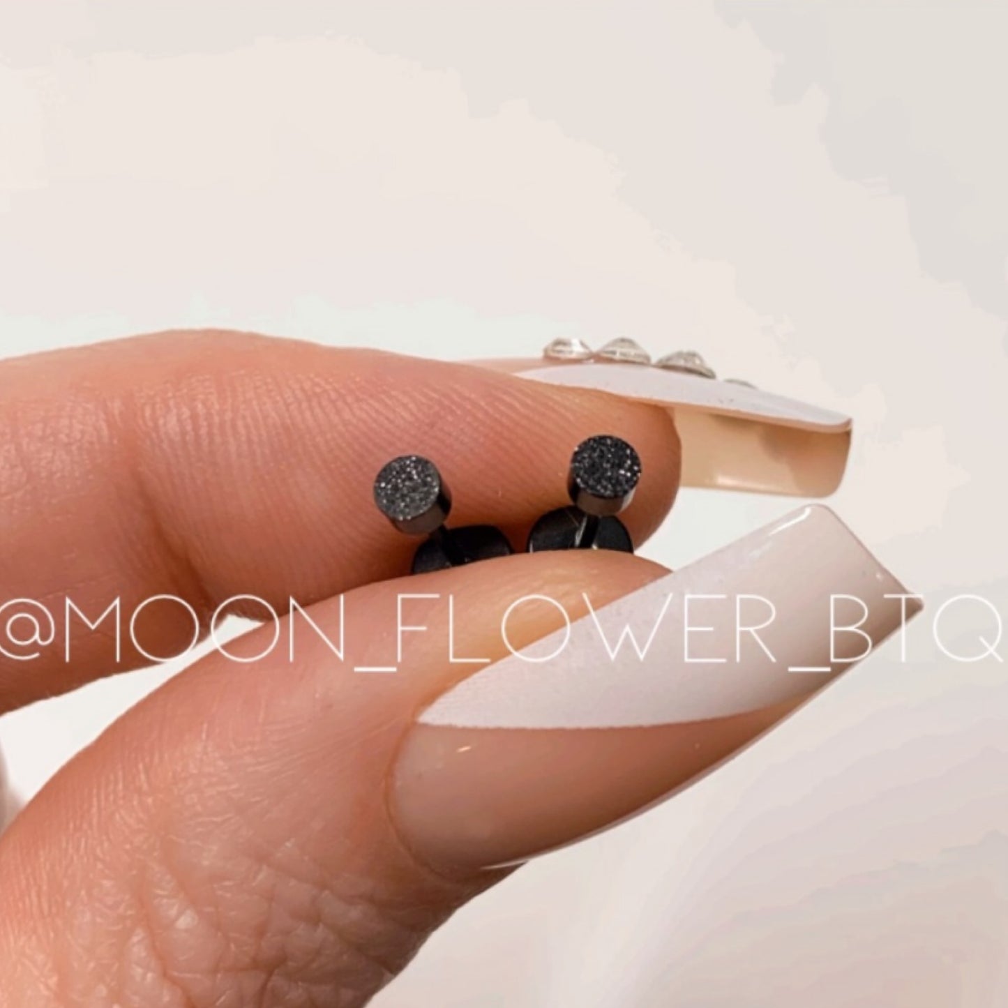 Tiny Black Textured Dot Earrings