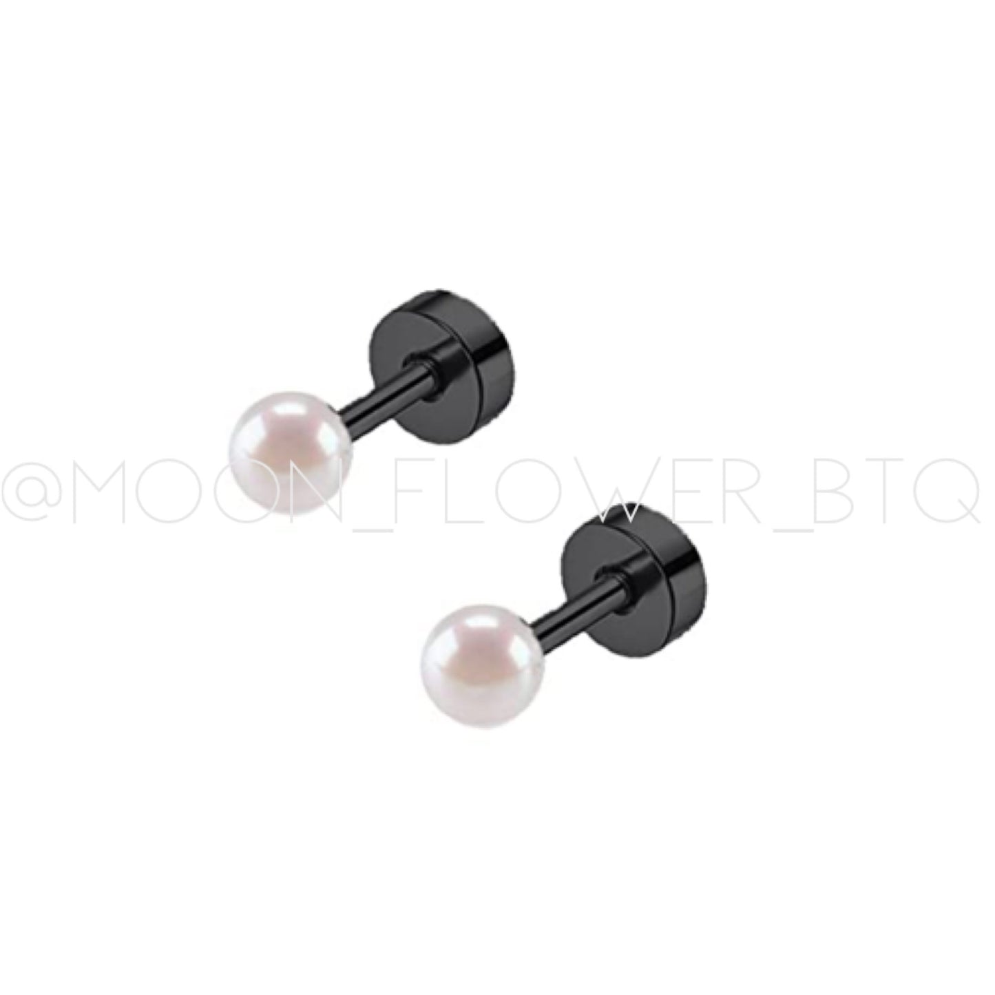 Tiny 4mm Black Pearl Earrings