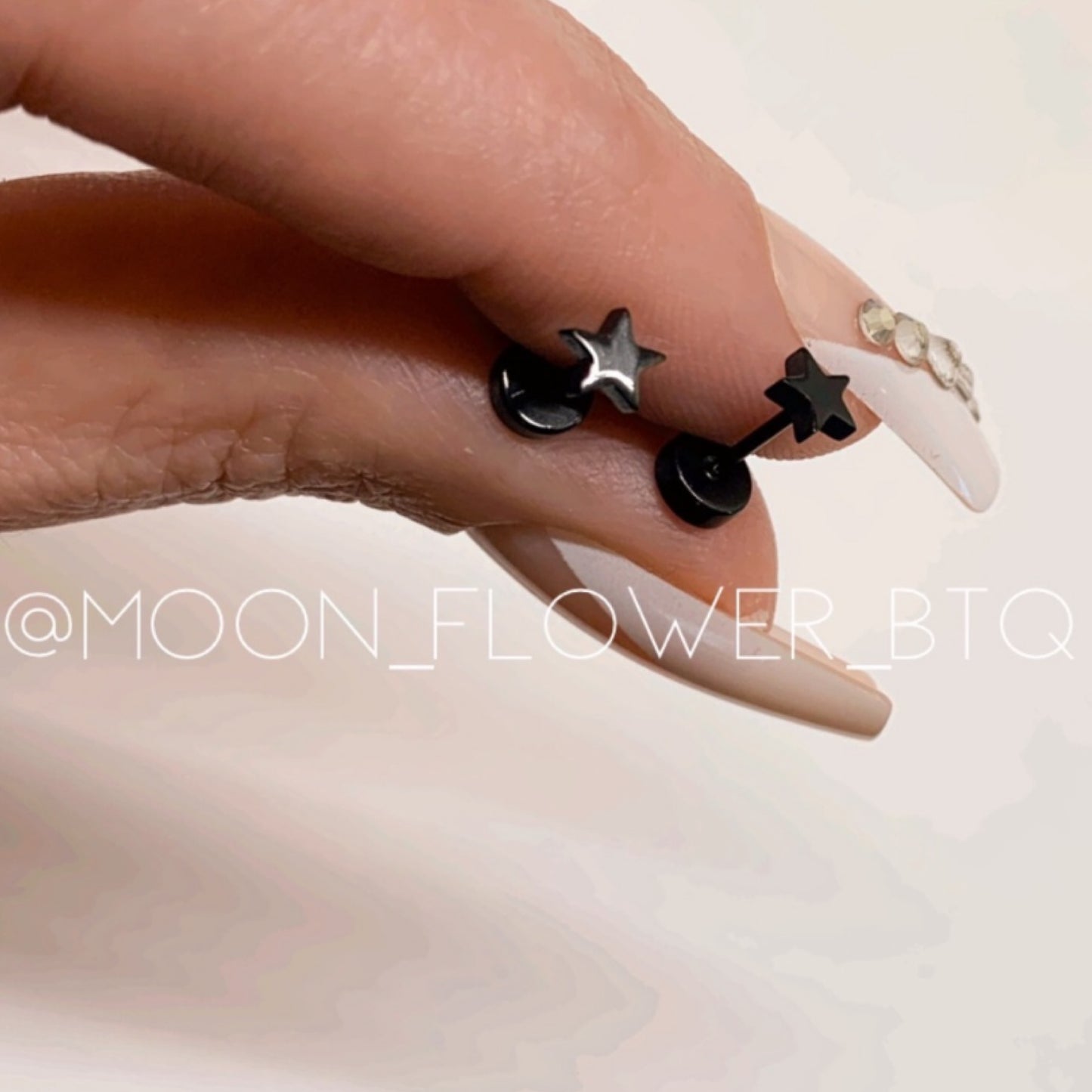 Tiny Black Star Earrings