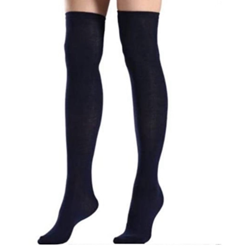 Black Over the Knee Thigh High Socks