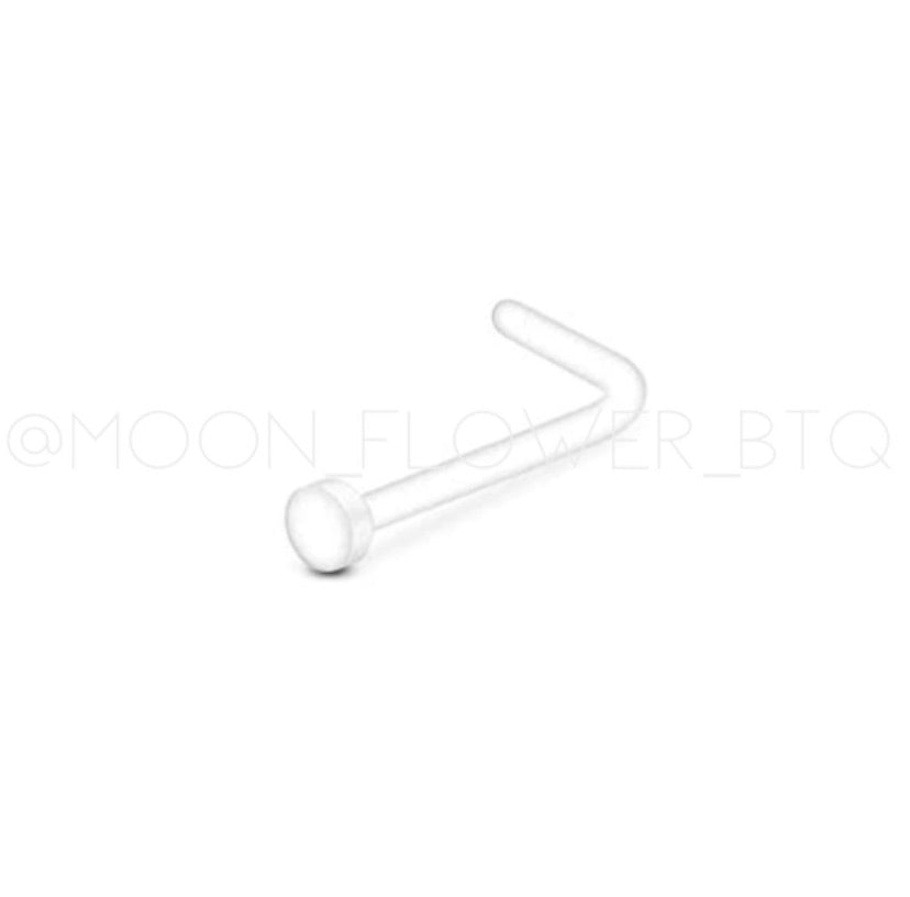 Clear Acrylic Nailhead L Shaped Nose Ring