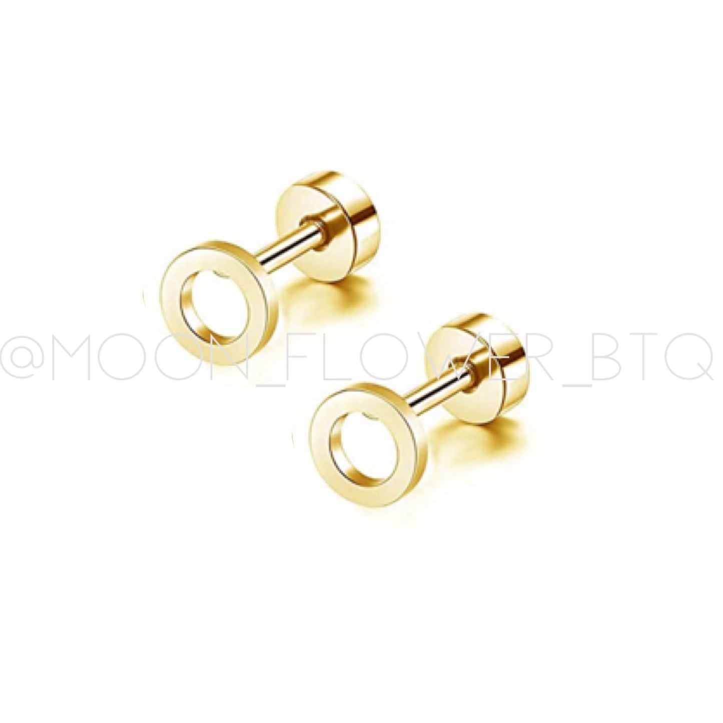 Tiny Gold Circle Earrings