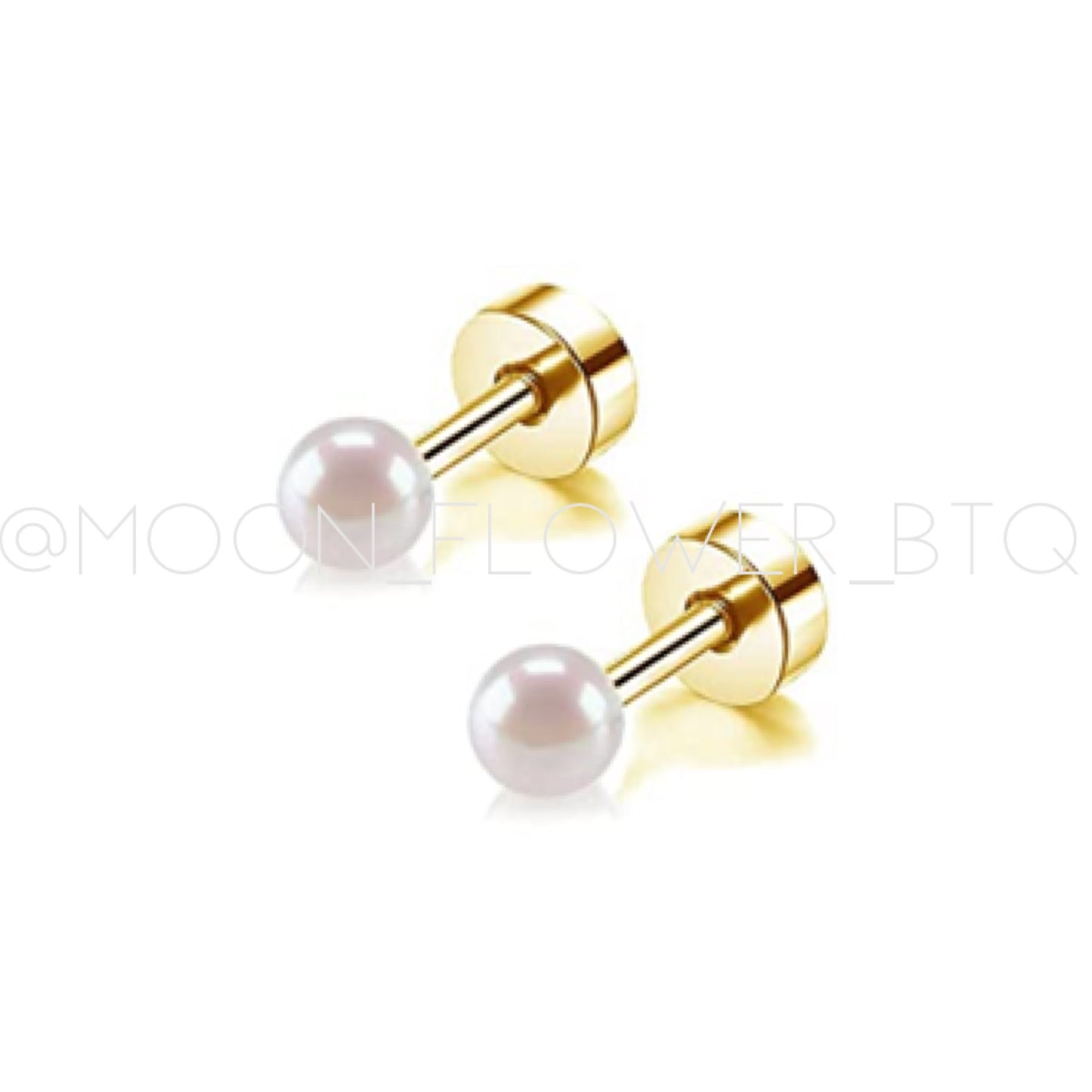 Tiny Gold 4mm Pearl Earrings