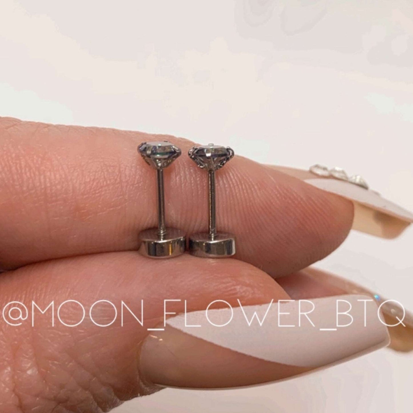 Tiny Silver Rainbow CZ Earrings