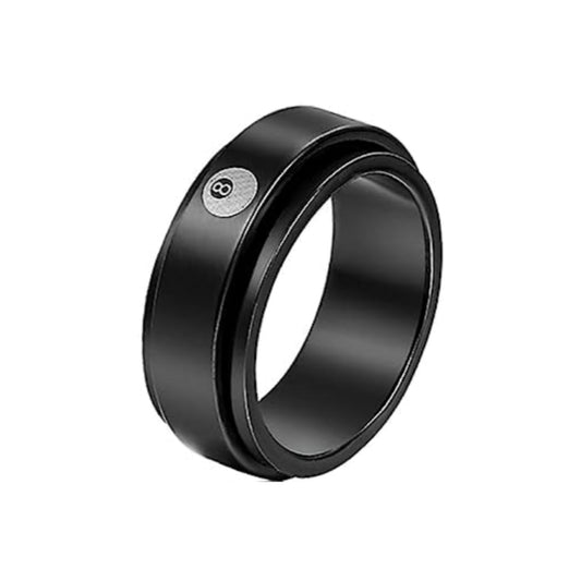 Black 8 Ball Anxiety Fidget Spinner Ring