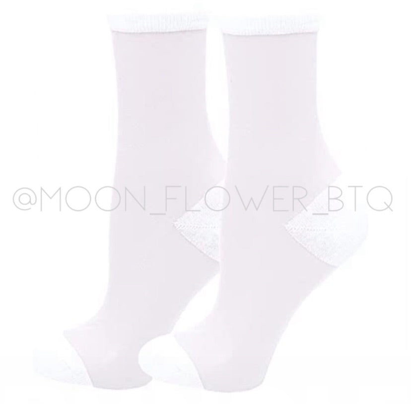 White Sheer Mesh Transparent Nylon Socks