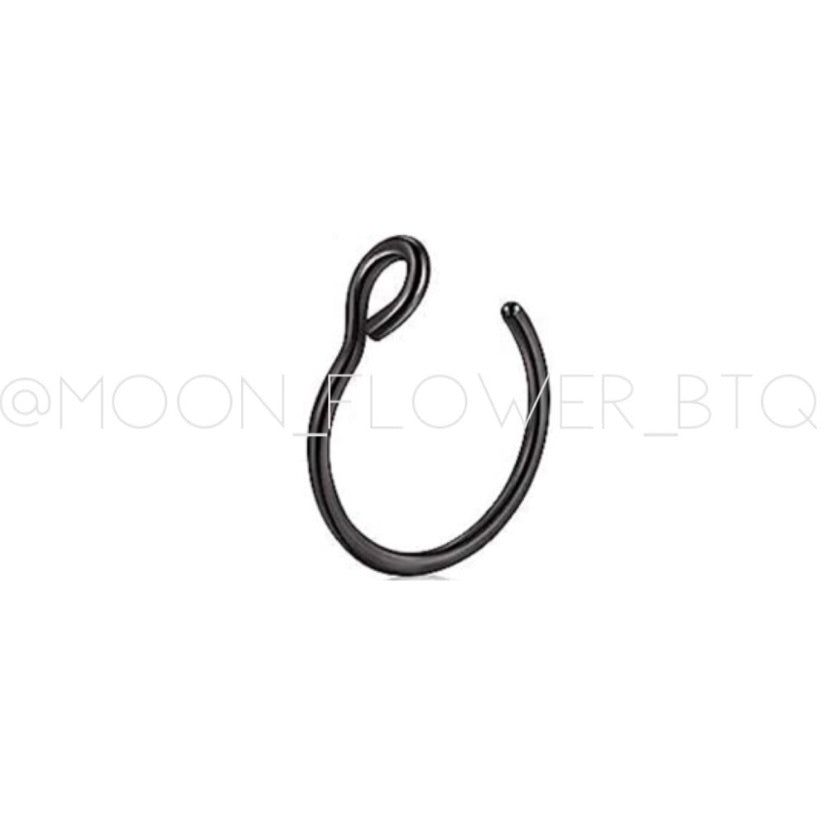 Black Loop Fixed Hoop Nose Ring