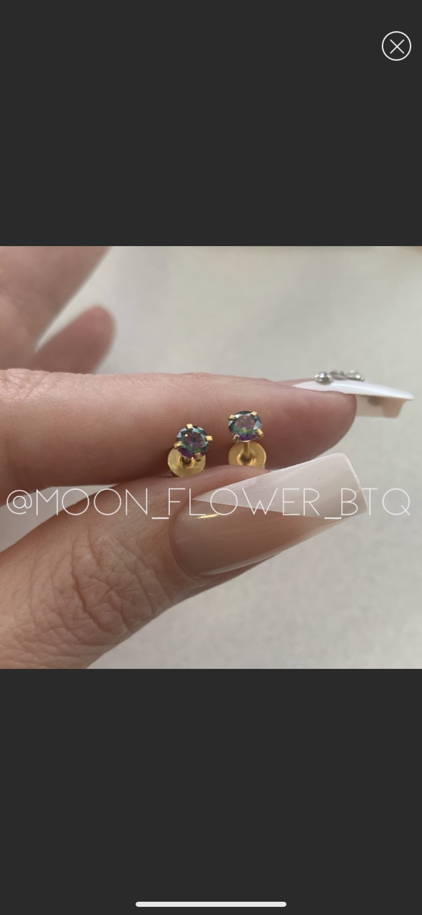 Tiny Gold Rainbow CZ Earrings