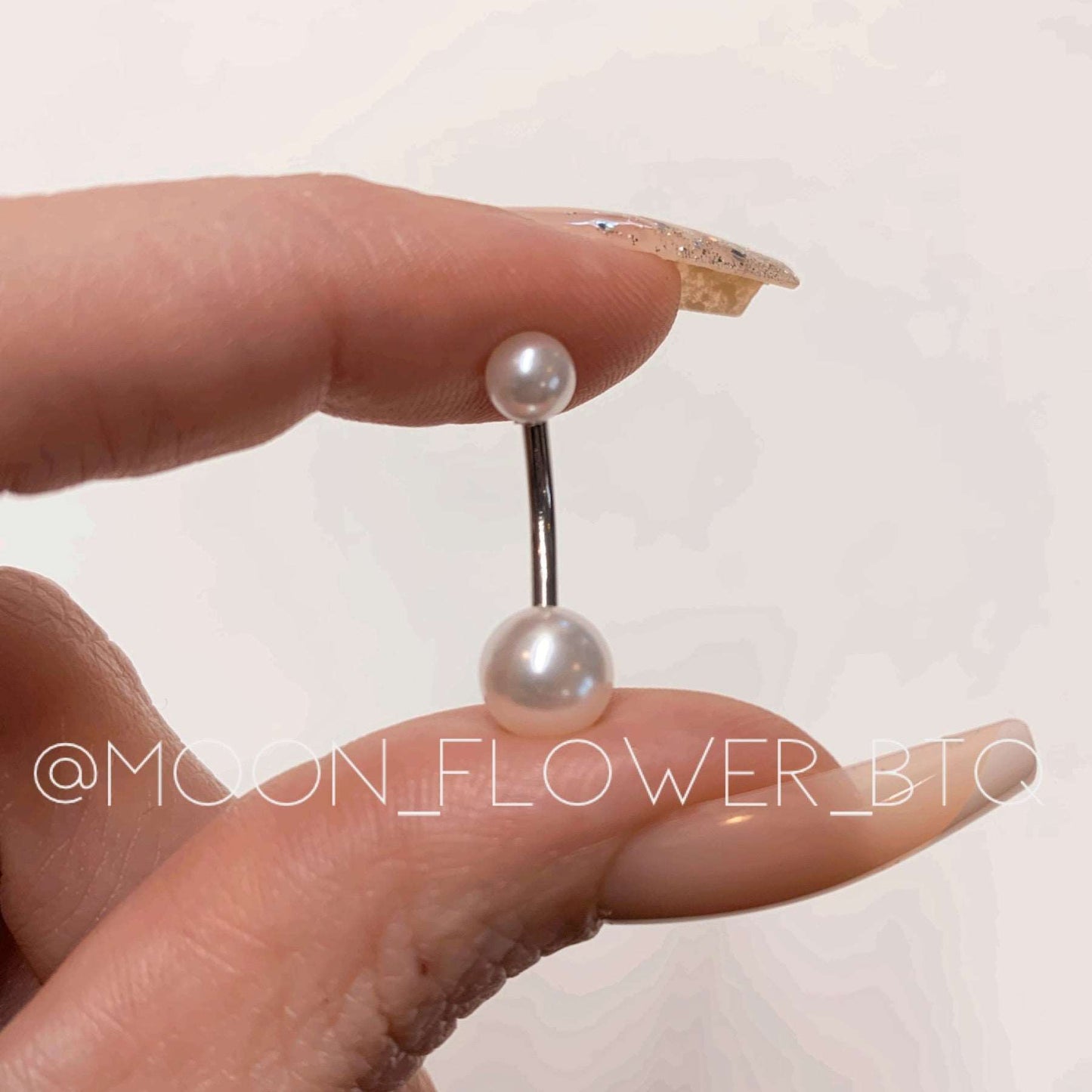 Pearl Stainless Steel Belly Button Navel Ring