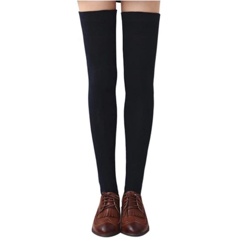 Black Over the Knee Thigh High Socks