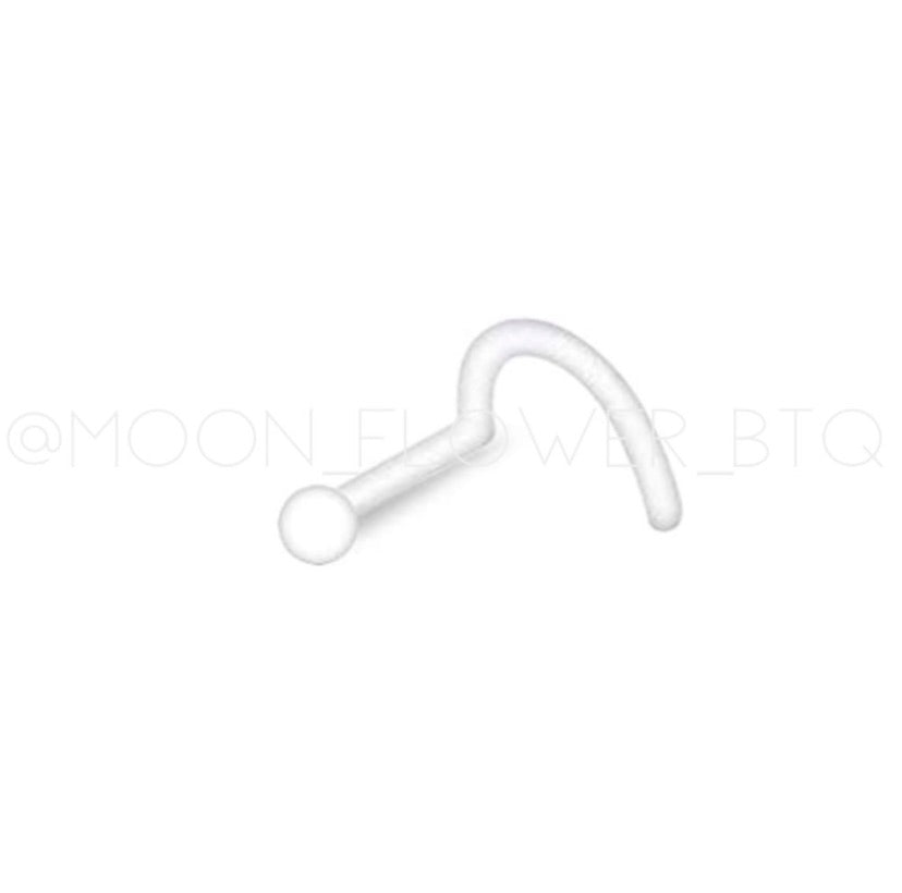 Acrylic Retainer Nail Head Hook Style Nose Ring