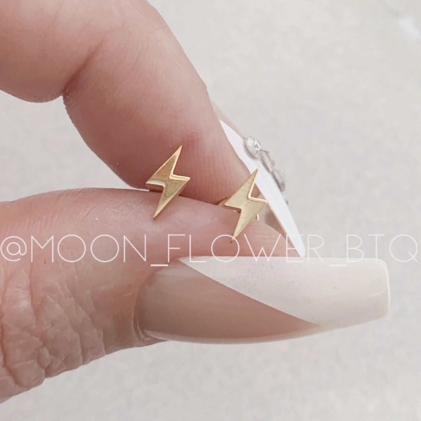 Tiny Gold Lightning Bolt Earrings