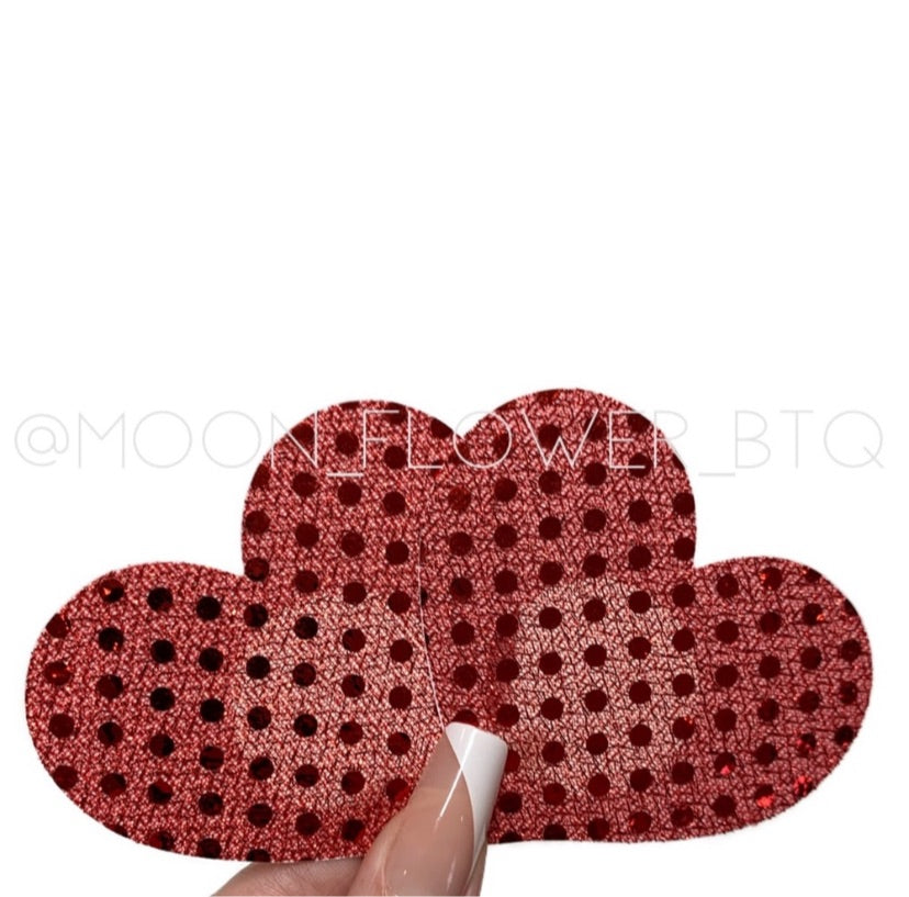 Red Lace Heart Pasties