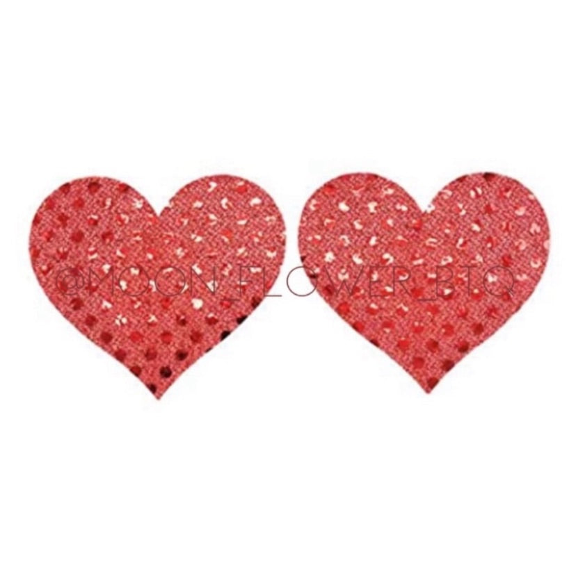 Red Lace Heart Pasties