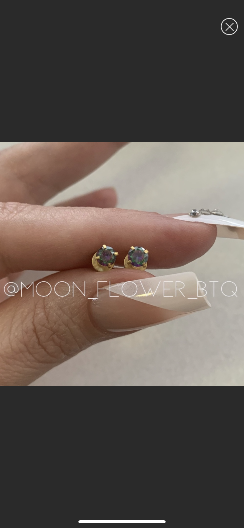 Tiny Gold Rainbow CZ Earrings