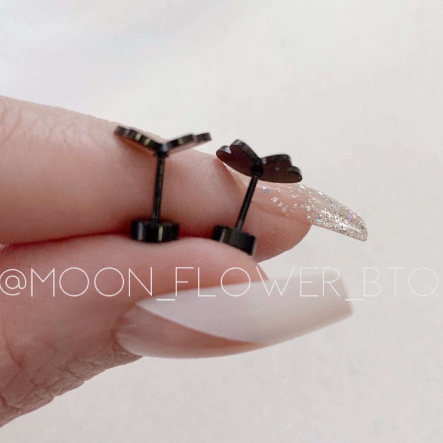 Tiny Black Butterfly Earrings