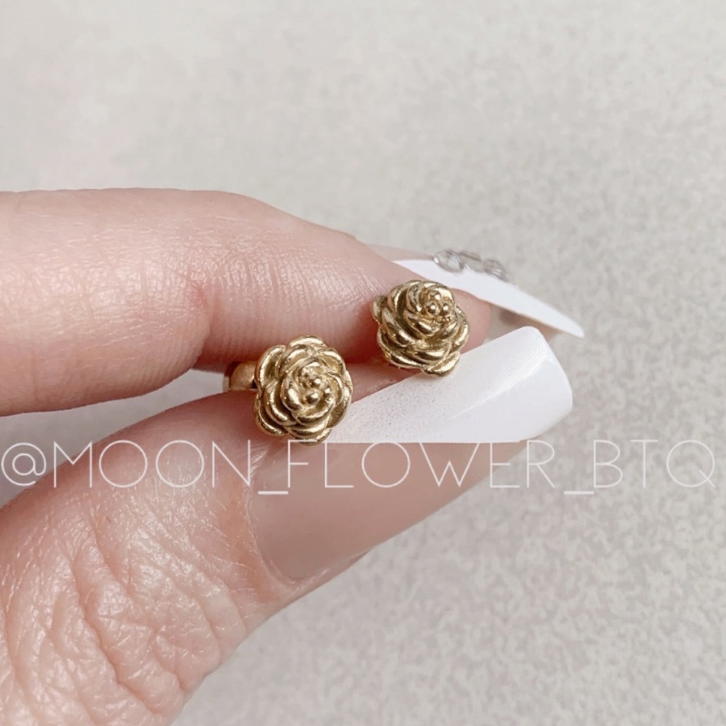 Tiny Gold Rose Bud Earrings