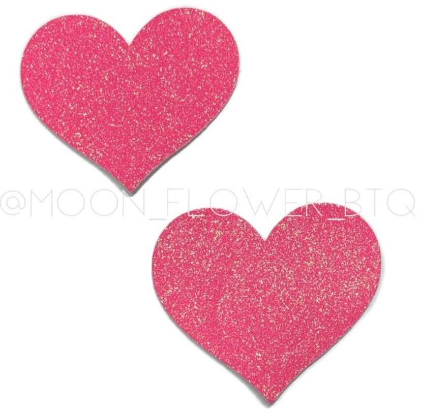 Pink Sparkly Heart Pasties