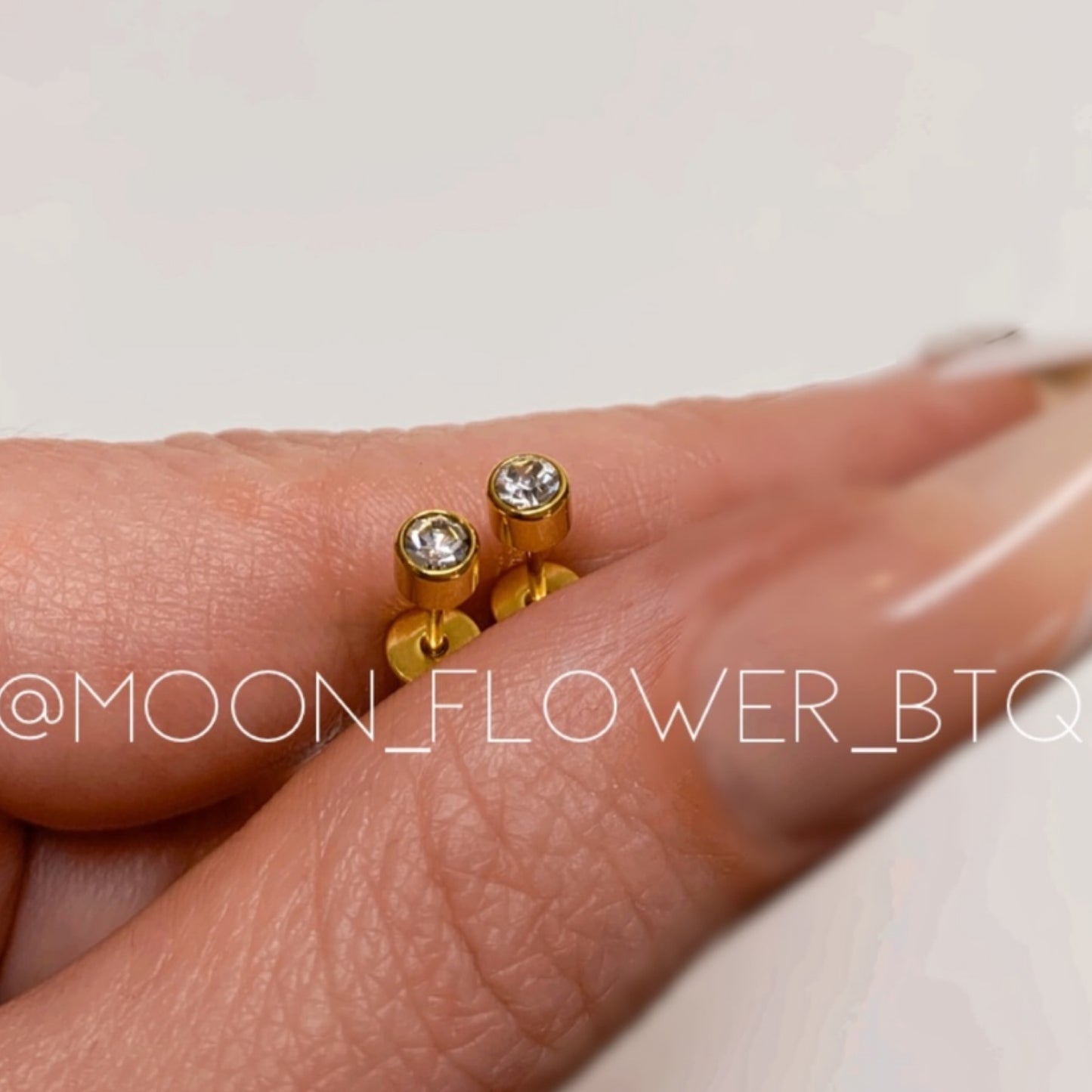 Tiny Gold CZ Earrings