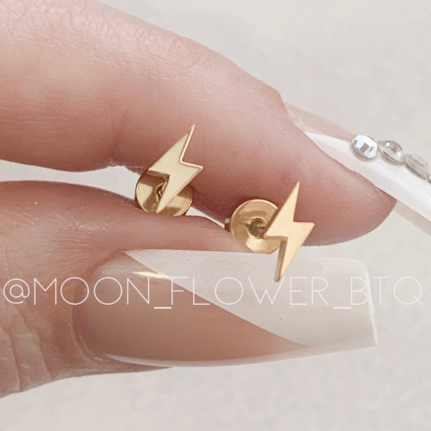 Tiny Gold Lightning Bolt Earrings