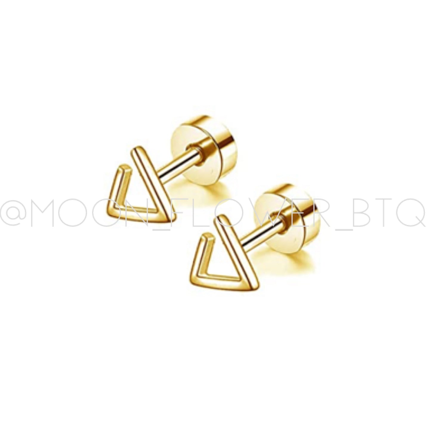 Tiny Gold Triangle Earrings