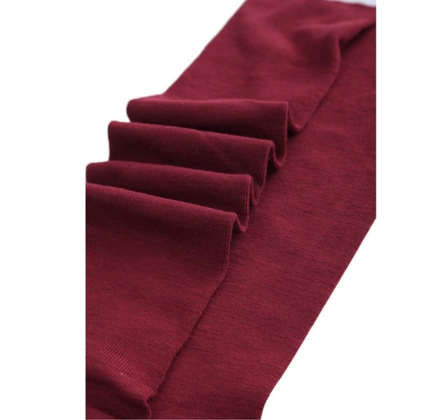 Burgundy Over the Knee Thigh High Socks