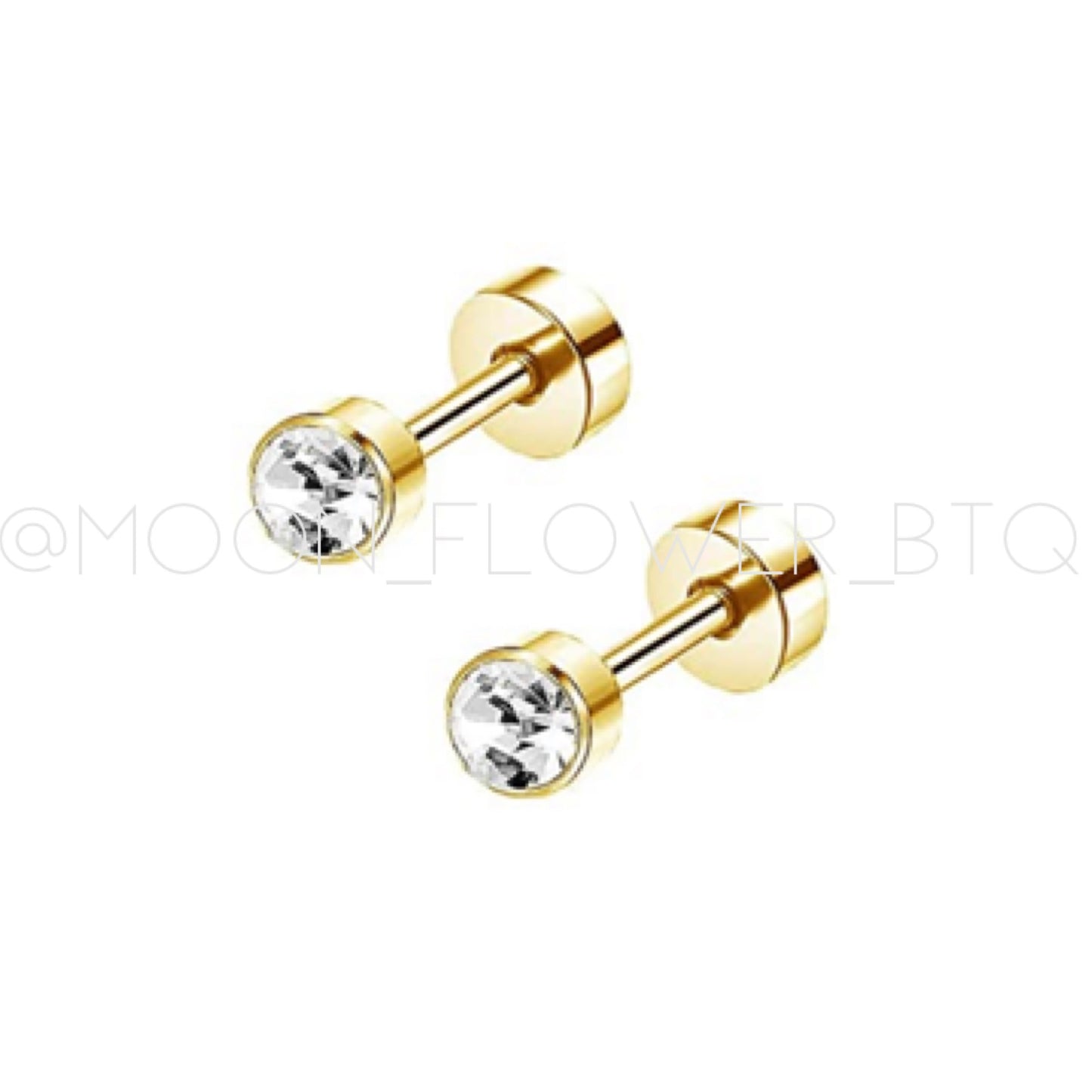 Tiny Gold CZ Earrings