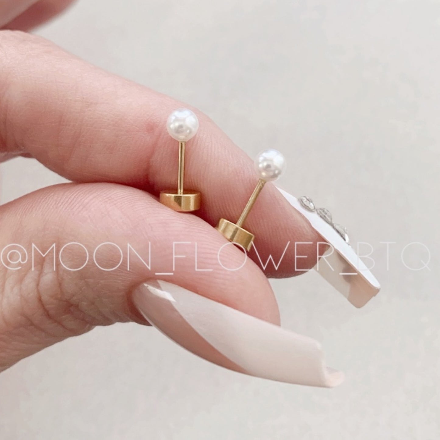 Tiny Gold 3mm Pearl Earrings