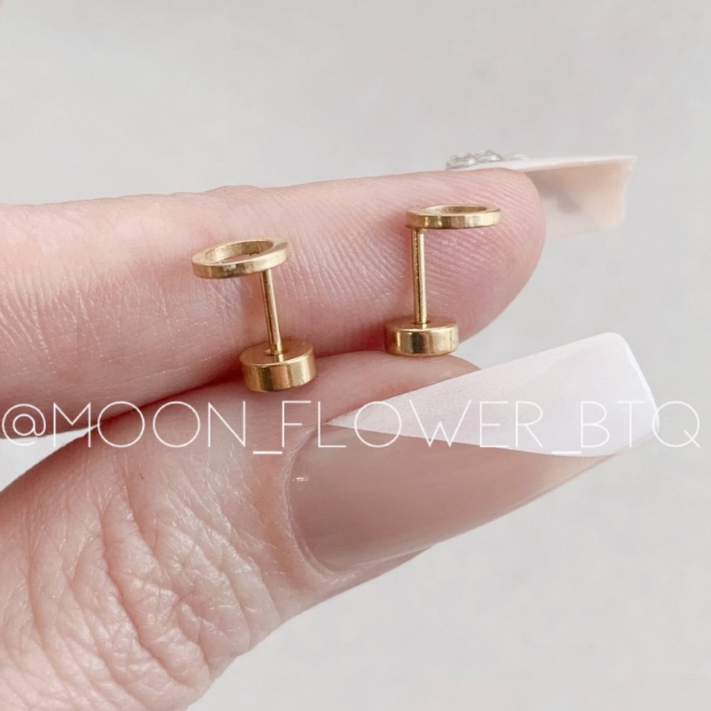 Tiny Gold Circle Earrings