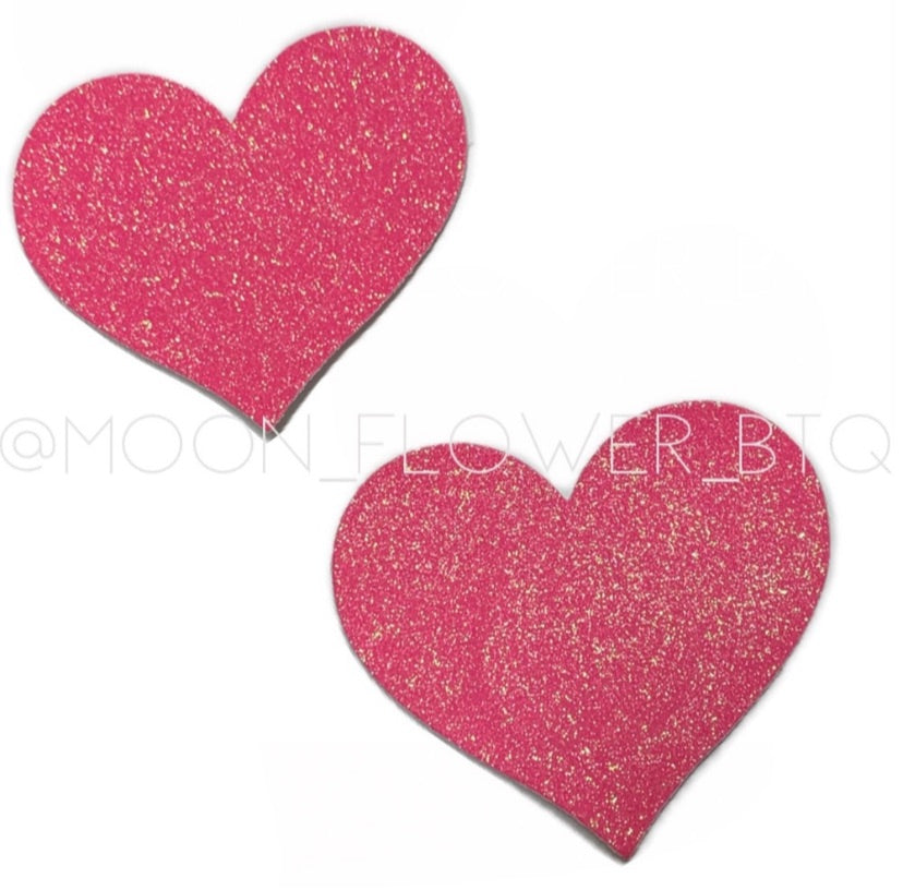 Pink Sparkly Heart Pasties