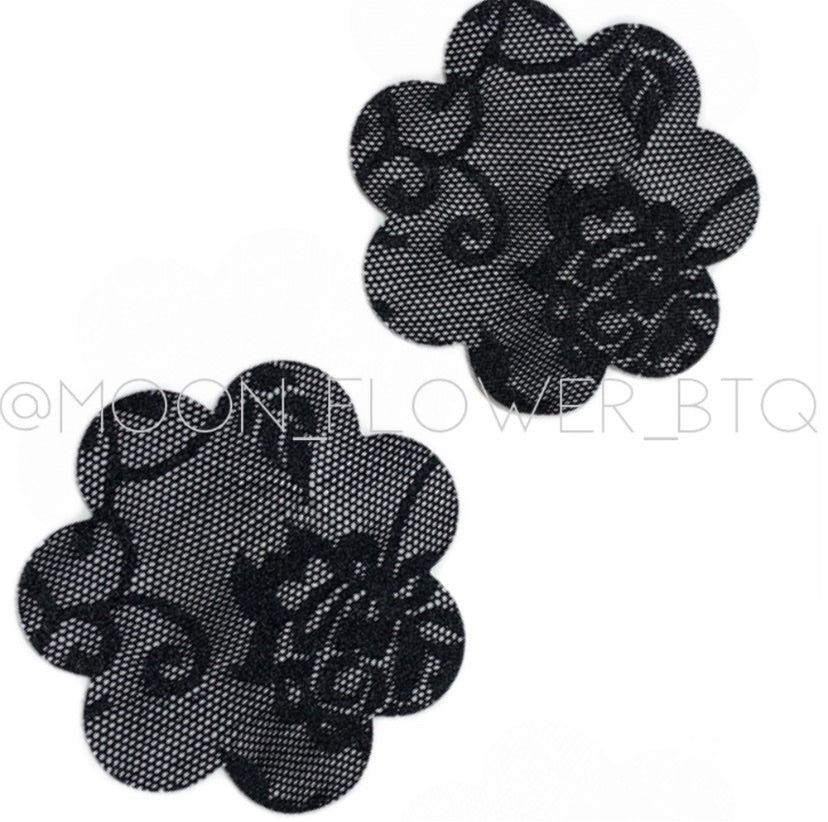 Black Lace Flower Pasties