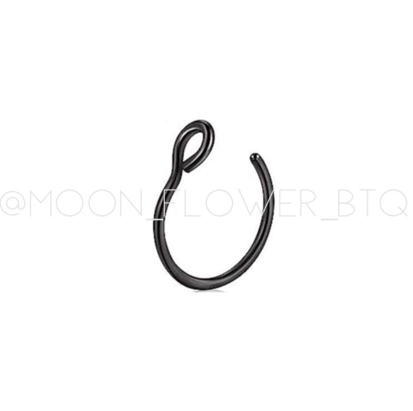 Black Loop Fixed Hoop Nose Ring