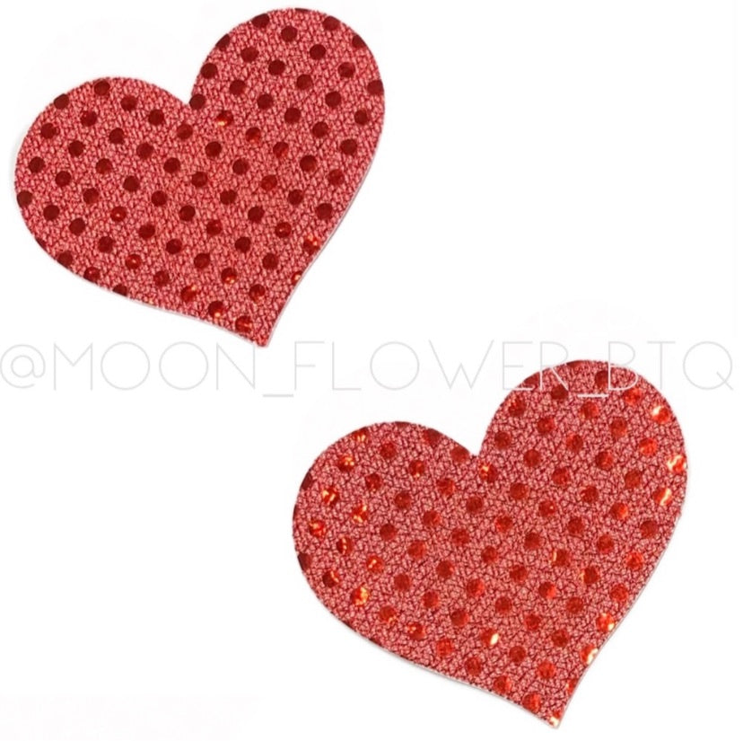 Red Lace Heart Pasties