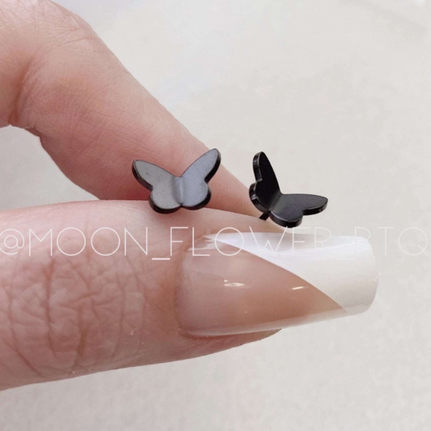 Tiny Black Butterfly Earrings