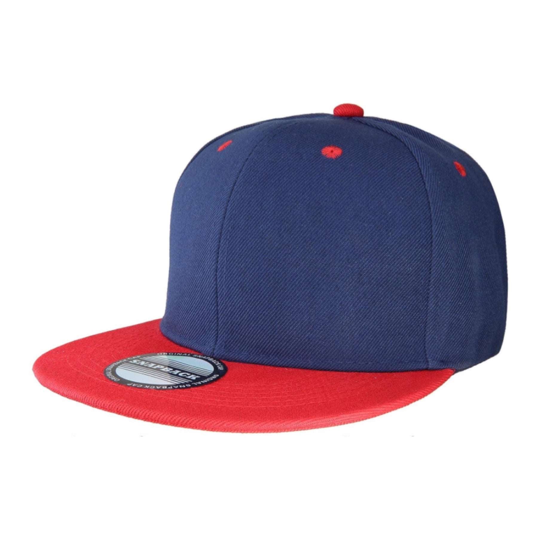 Navy Red Snapback Hip Hop Style Flat Brim Baseball Cap