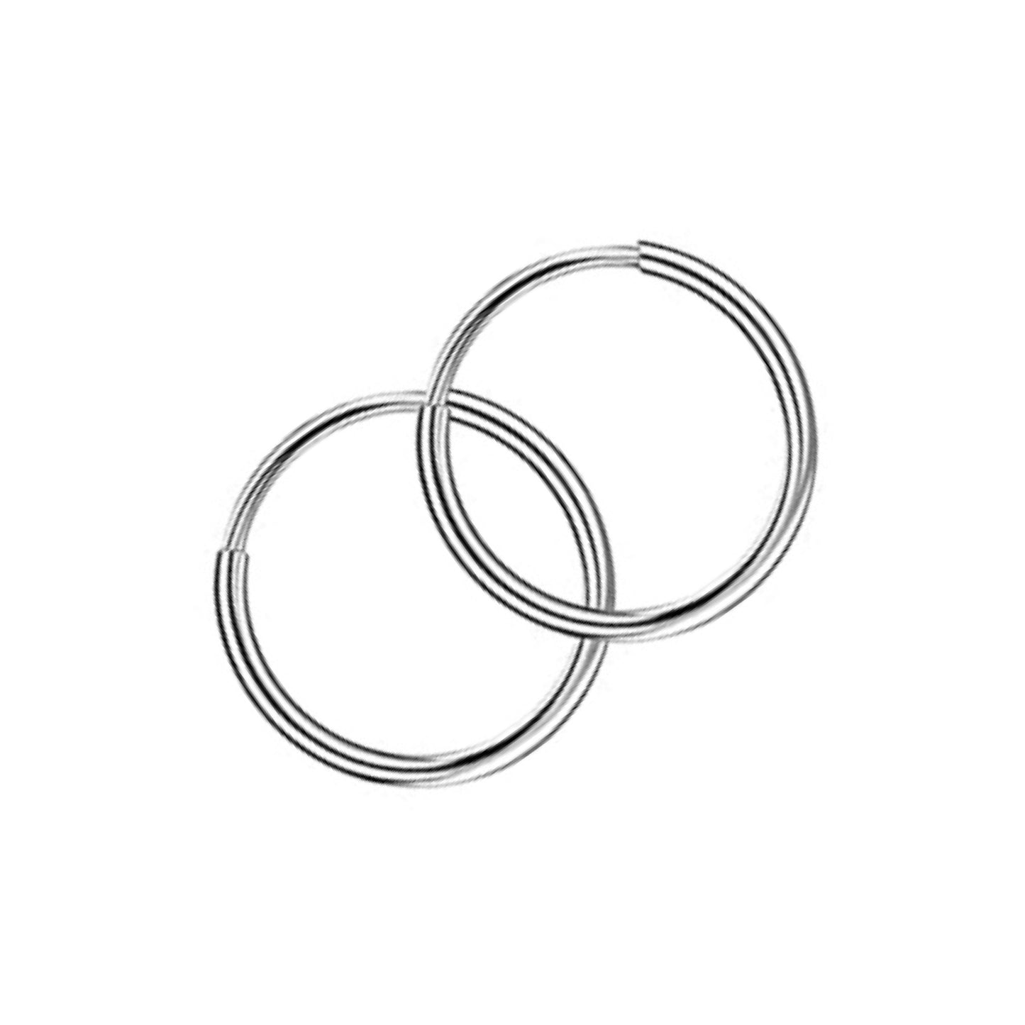 Tiny Silver Endless Hoop Earrings 12mm